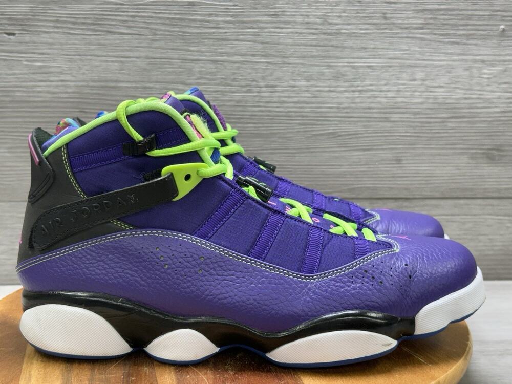 NIKE AIR JORDAN 6 RINGS "BEL AIR" CRT PURPLE-CLB PNK-BLK-LM 322992-515 Size 10